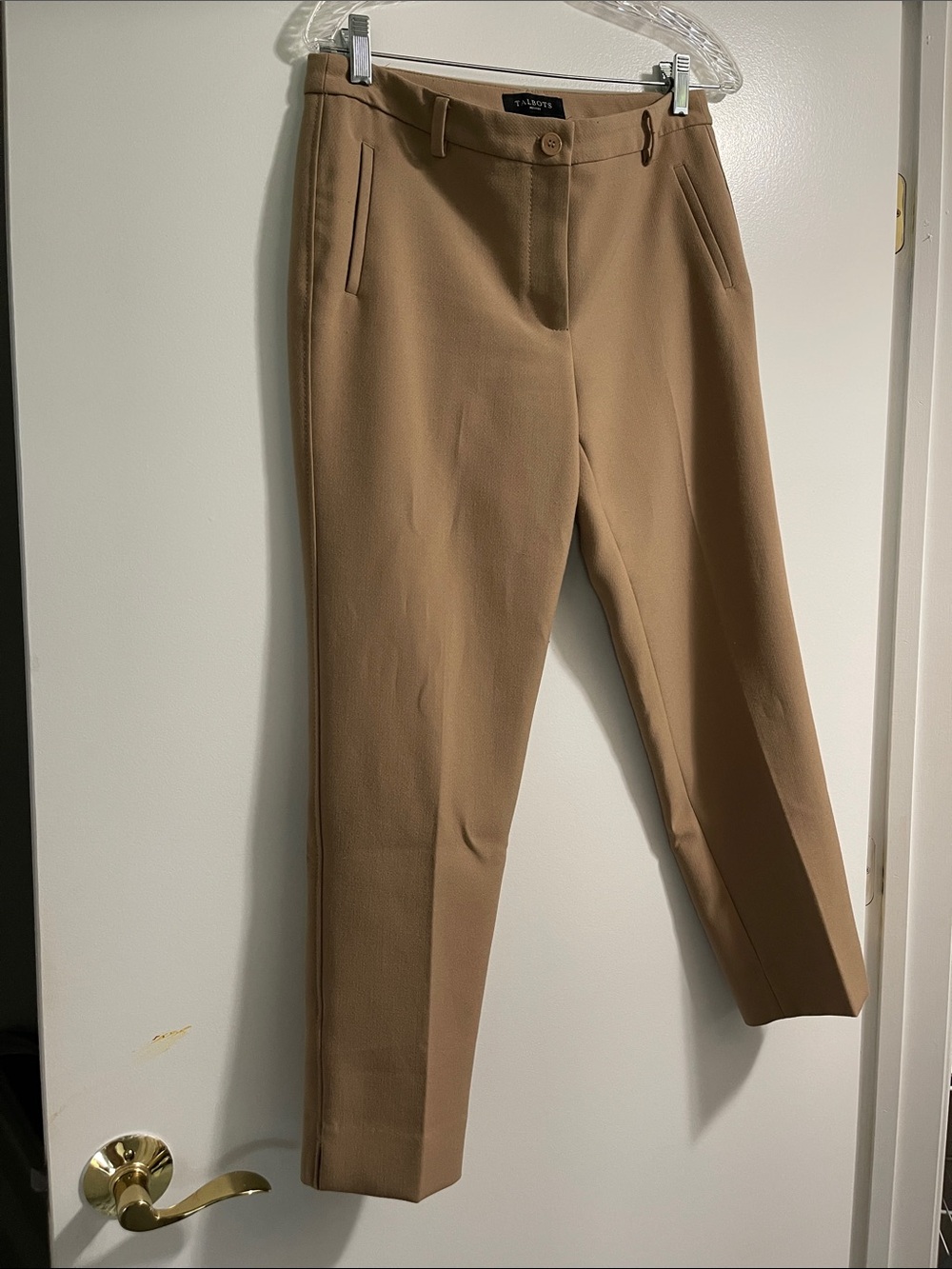 Talbots Taupe Straight-Leg Dress Pants